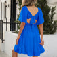 Women's Temperament Square Collar Lace-up Bow A- Line Skirt