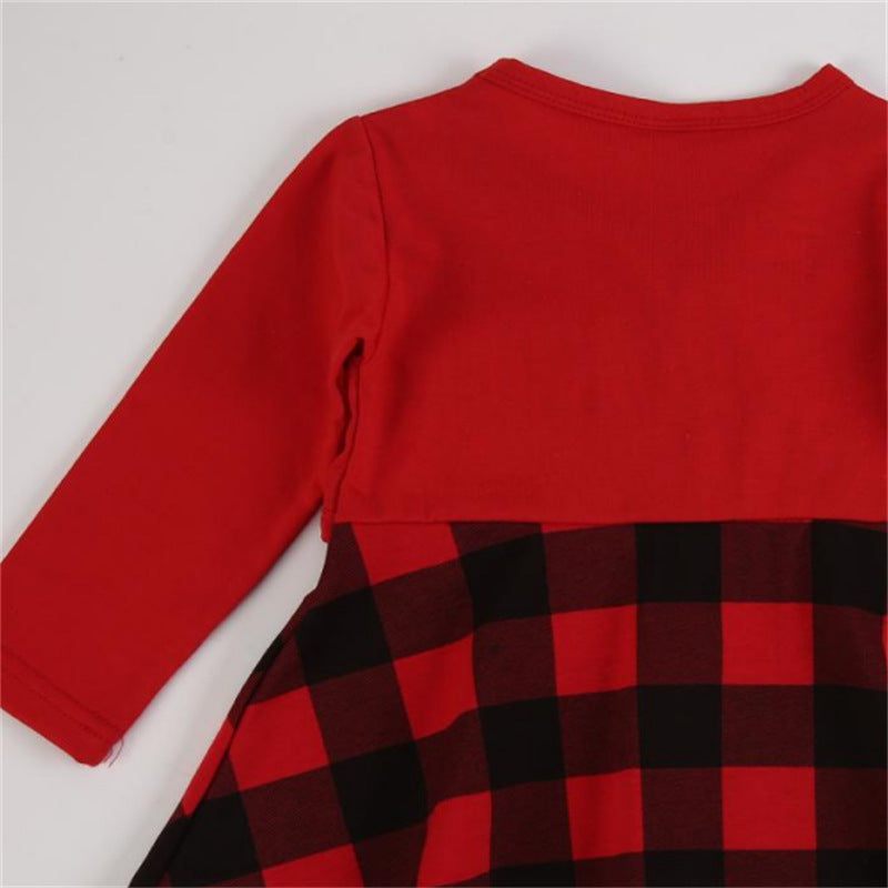 Robe à carreaux rouge pour fille, nouvelle fête de Noël