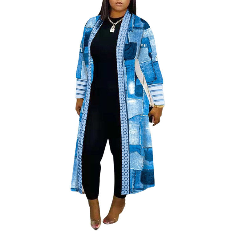 Manteau à manches longues et coutures amples pour les déplacements