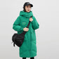 Manteau en coton avec chapeau amovible et doudoune rembourrée au-dessus du genou