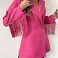 Costume droit décontracté à franges pour femme
