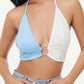 Switching Contrasting Band -wrapped Chest Big Back Short Summer Vest Female