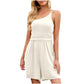 Women's Fashionable Solid Color Pleated Sleeveless One-piece Shorts