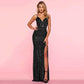 Robe dos nu à paillettes sexy pour femme européenne et américaine