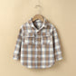 Version Mode Petite Chemise À Carreaux Pour Enfants À La Mode Style Étranger Simple Boutonnage Décontracté