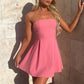 Girly Socialite Style Waist-tight Tube Top Short Skirt Dinner Dress