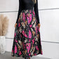 Women's Fashion Flower Multicolor Printing Long Sleeve Dress