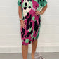 Plus Size Women's Printed Casual Short Sleeve Dress