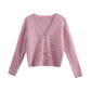 Loose Short White Twist Sweater Coat