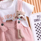 Summer Children Cotton T-shirt Suspender Suit