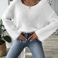 Women's Simple Loose Off Shoulder Off-the-shoulder Flared Sleeves Sweater