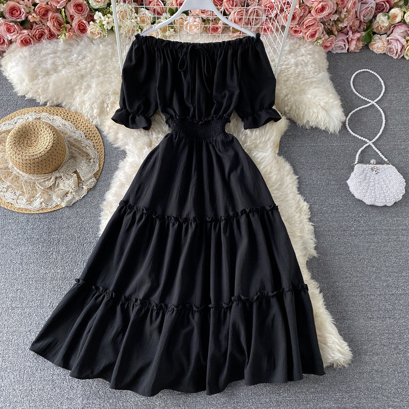 Summer New High Waisted A-line Midi Skirt
