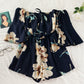 Off-the-shoulder Tie-flare-sleeve Floral-print Jumpsuit