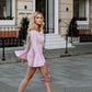 Bell Sleeve Floral Dress Pleating Tube Top Dress Method