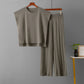 Sleeveless Vest Knit Wide-leg Pants Plus-size Ice Silk Set