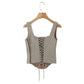 Slim-fitting Simple High Waist Top Corset Plaid New Pants