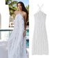 Pure Color Halter Backless Lace-up Sleeveless Ruffled Pleated Dress