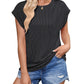 Solid Color Stripe Bat-sleeve T-shirt Summer Casual Loose Vest Tank Womens Clothing