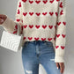 Loose Heart Jacquard Pullover