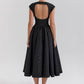 Backless Crew-neck Sleeveless Tank Dress Womens Midi Dress