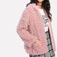 Manteau en peluche à capuche en laine d'agneau pour femme