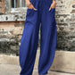 Pantalon sarouel pour femme avec poches, taille haute, décontracté, pour la plage, ample, pour l'été