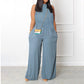 Women's Wide-leg Sleeveless Jumpsuit