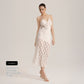 New Semi-sheer Lace And Satin Patchwork Slip Maxi Dress