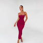 Backless Ruffle Hip Side Slit Long Dress