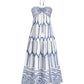 Split Printed Lace-up Tube Top Dress