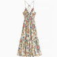 Robe à bretelles imprimées de style ethnique
