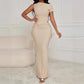 European And American-style Summer Slim-fit Fishtail Asymmetrical Top And Lace-up Maxi Skirt Set