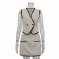 Sleeveless V-neck Vest Top Commuter Shorts Two-piece Set