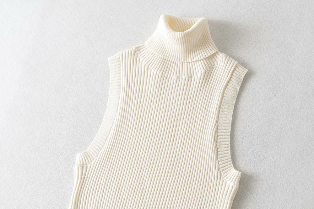 New European and American slim-fitting high-neck thick knitted T-shirt