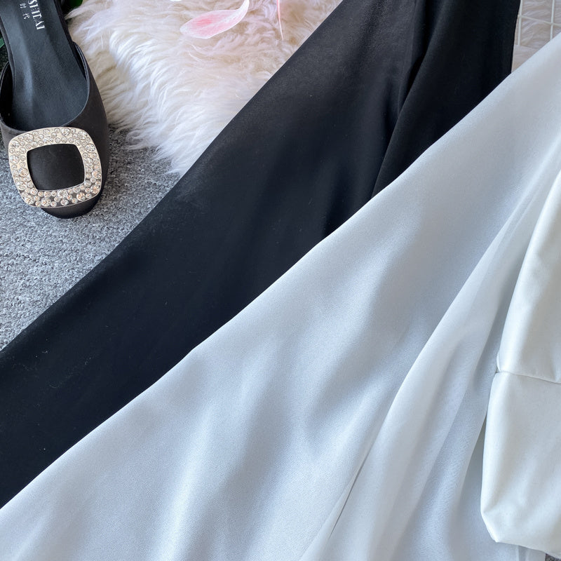 Chiffon Slim Ruffle Sleeve Shirt