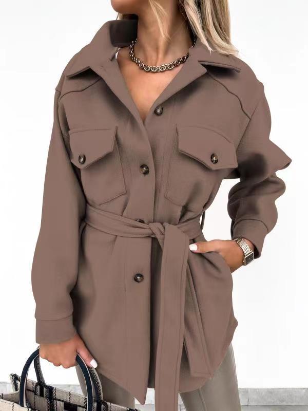 Petite veste parfumée à lacets tendance avec poches