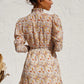 Small floral elastic waist big swing dress