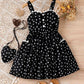 Polyester Children's Heart Printing Stitching Lace Hanging A- Line Skirt