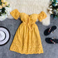 Robe Polly - VerteRobe en coton à une épaule et taille haute