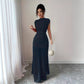 Women's New Arrival Sleeveless Sexy Hollow-out Mesh Pleated Dress