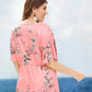 Women's Deep V Print Short Sleeve Waist Casual Siamese Shorts