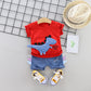Baby Short-sleeved Cartoon Cotton Dinosaur Two-piece Suit