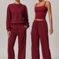 High Waist Wide Leg Slimming Long Sleeve Running Workout Comfort Suit