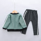 Children's Pants Set Zip-up Shirt Three-piece Cartoon Cotton Bear