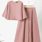 European And American Fashion Suit Solid Color Short Sleeve Loose Trousers Two-piece Set