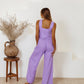 Gilet en coton et lin en gros, pantalon sans manches, tenue ample, costume tendance