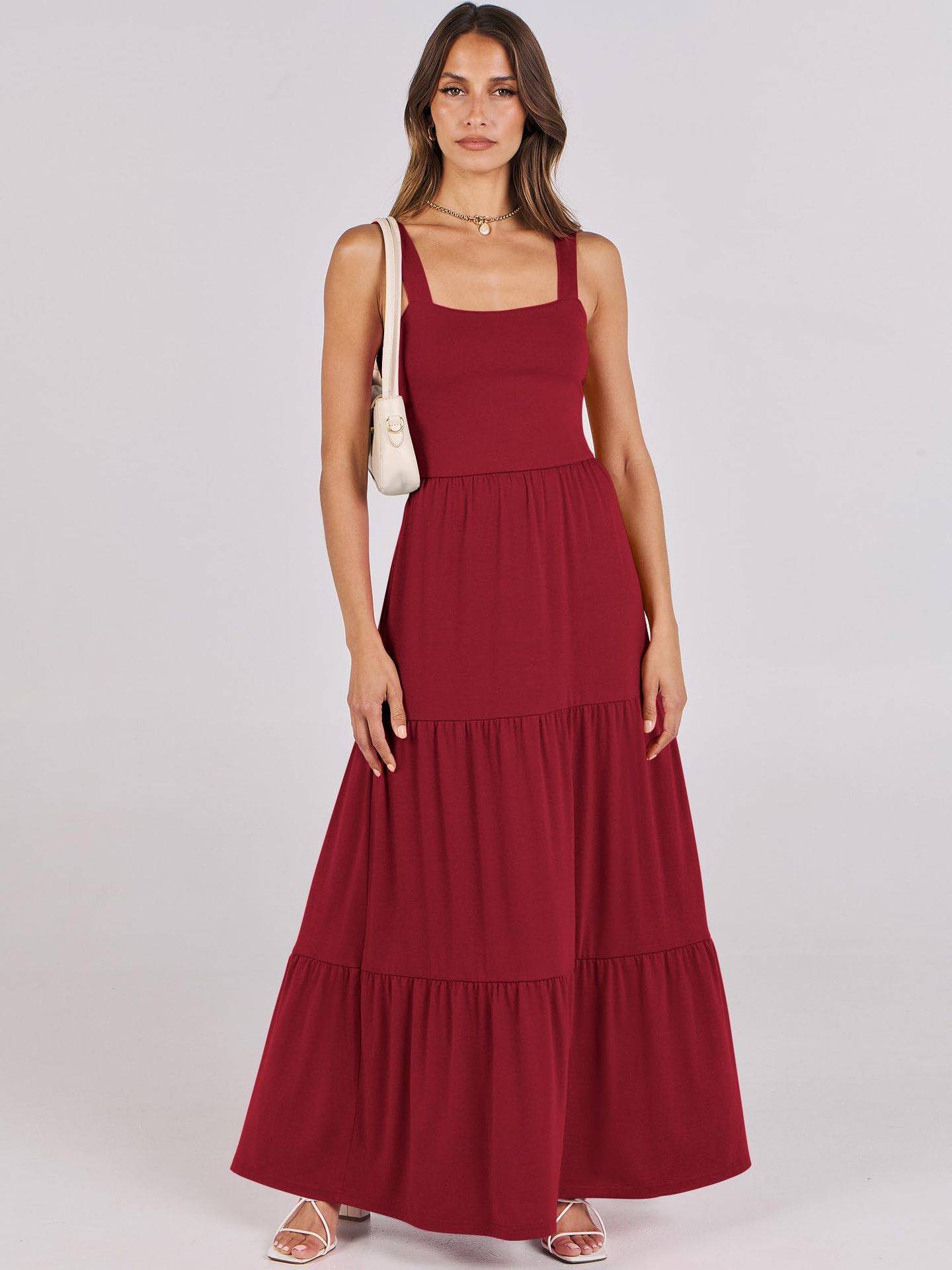 Robe sans manches à bretelles spaghetti et poches pour femme