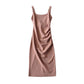 U-neck Stretchy Figure-flattering Slip Dress