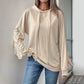 Sweat à capuche avec cordon de serrage et pull fin à volants pour femme
