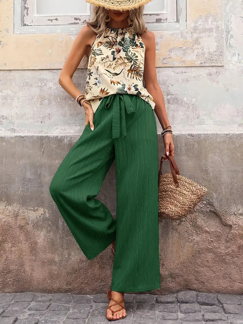 Sleeveless Top And Trousers Advanced Two-piece Suit